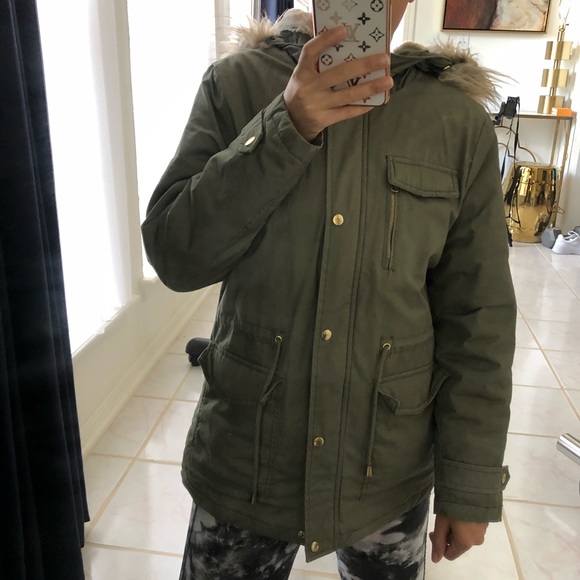 Green Hooded Parka with Fur - Picture 9 of 10